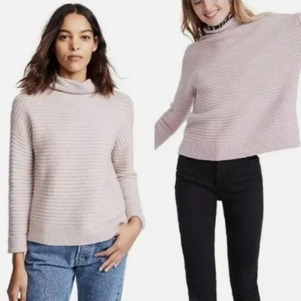 For The Republic Women's Light Pink Cowl Neck Sweater